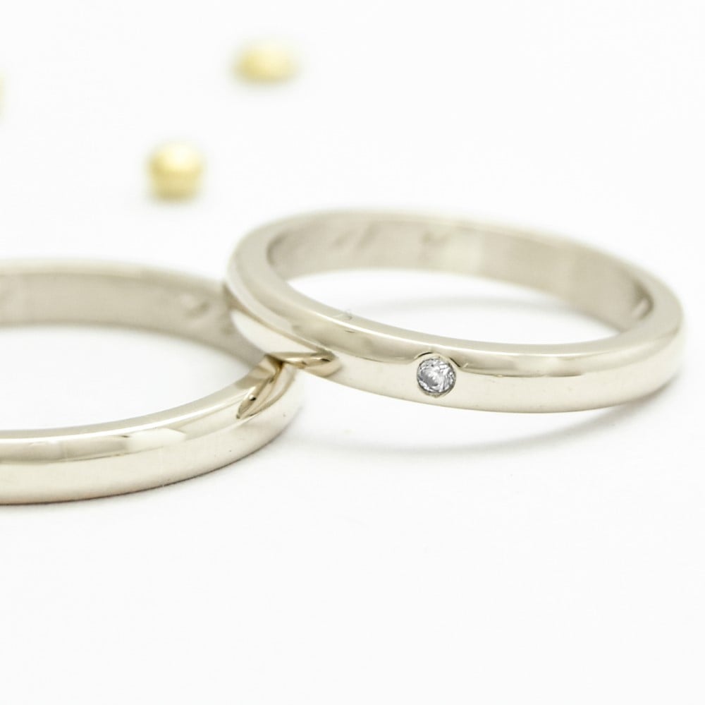 Alianzas de casamiento GS1 Oro 18K White valor del par