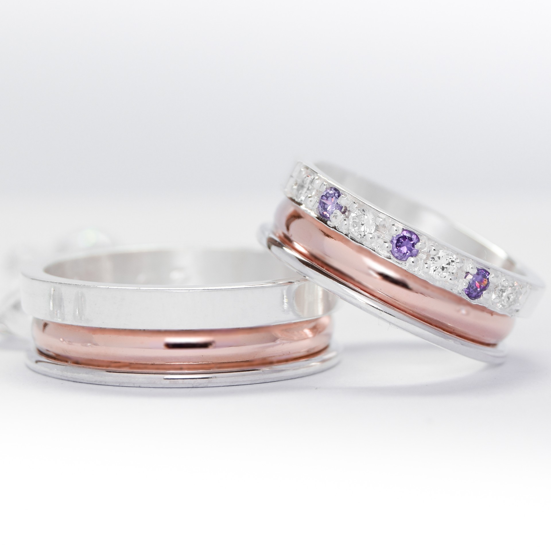 Alianzas de compromiso PO17 Large Rosé SG Amatista valor del par
