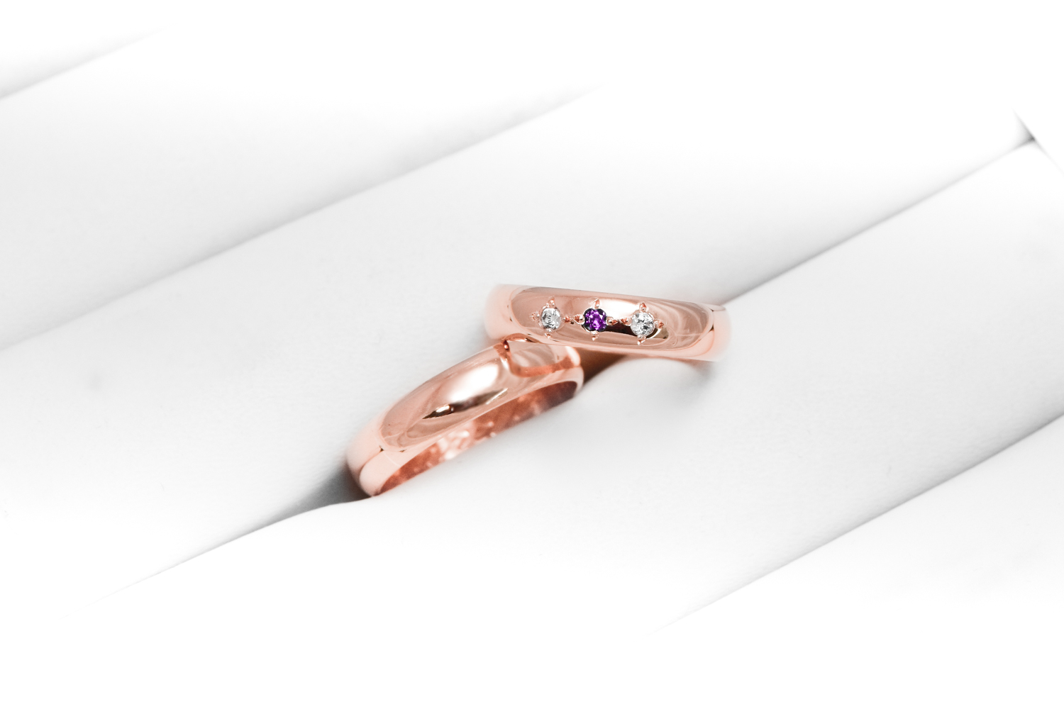 Alianzas de casamiento CP4 Rose Oro 18K valor del par - Imagen 2