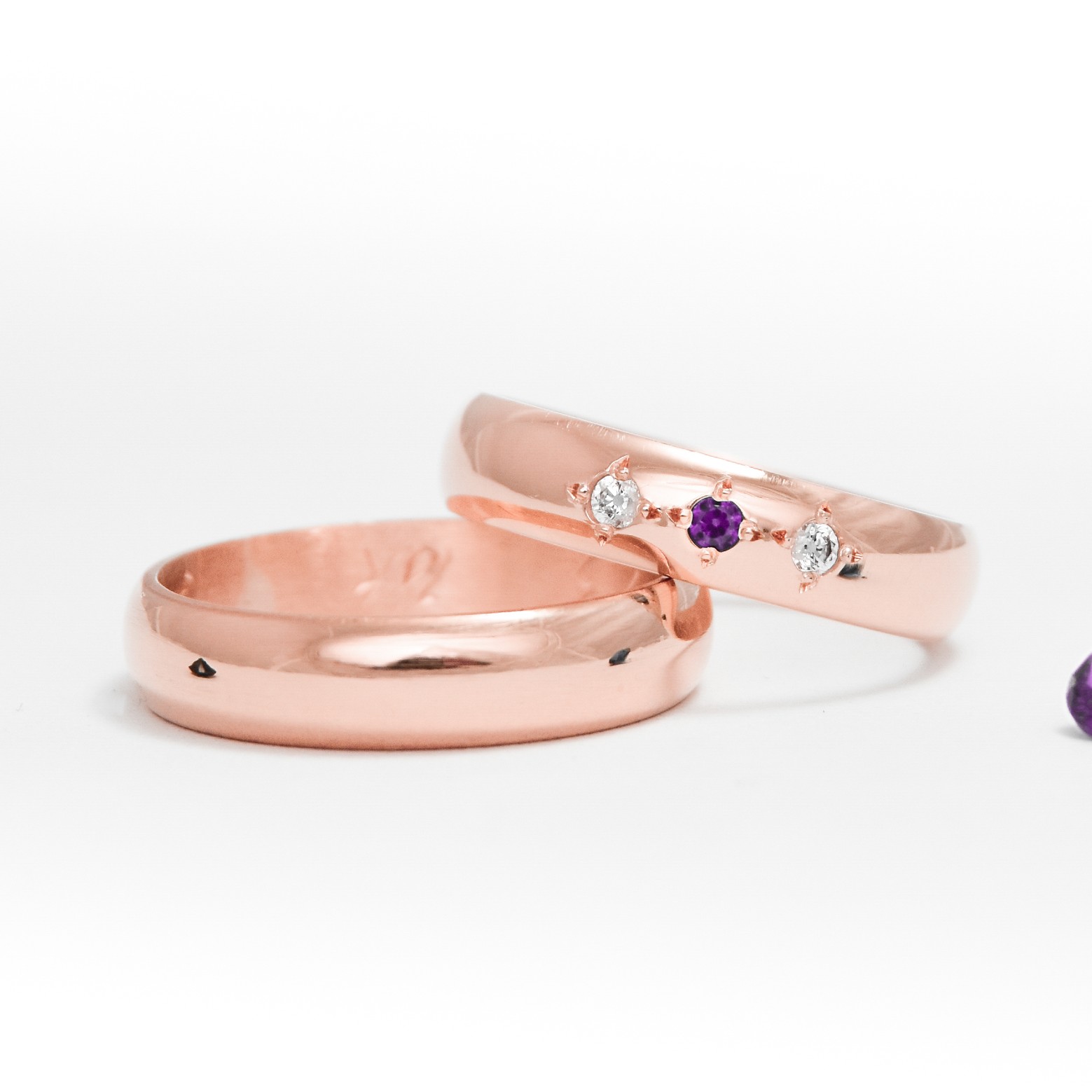 Alianzas de casamiento CP4 Rose Oro 18K valor del par