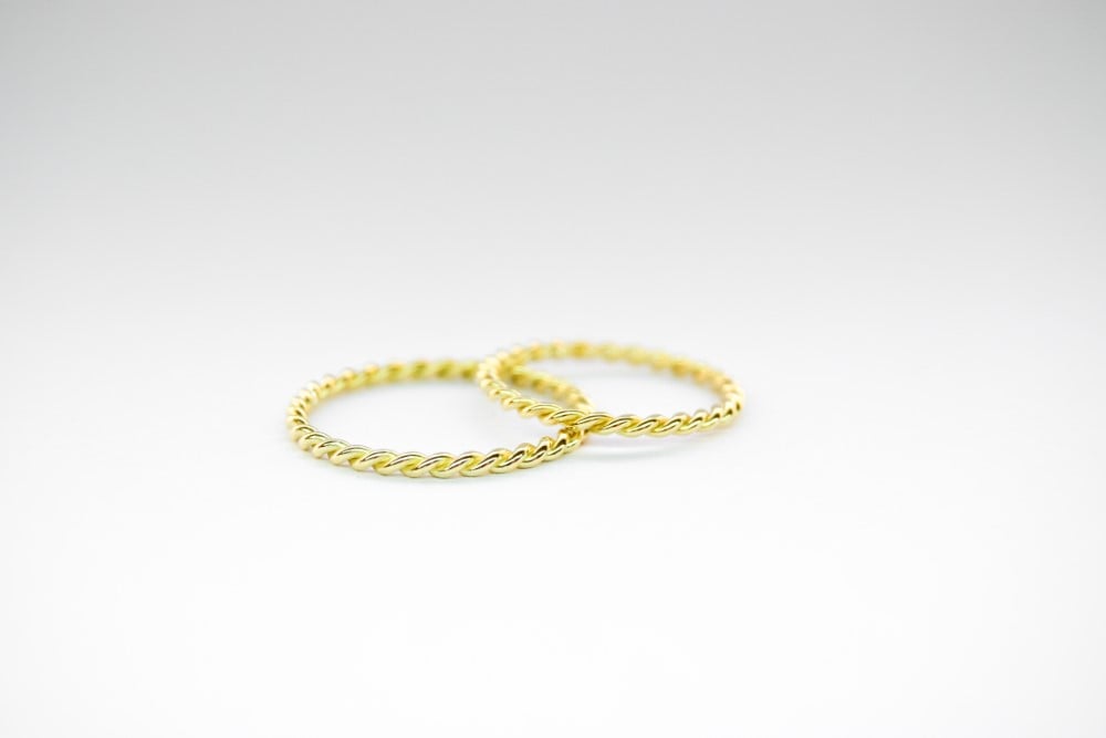 Alianzas Trenza Oro 18K valor del par - Imagen 2
