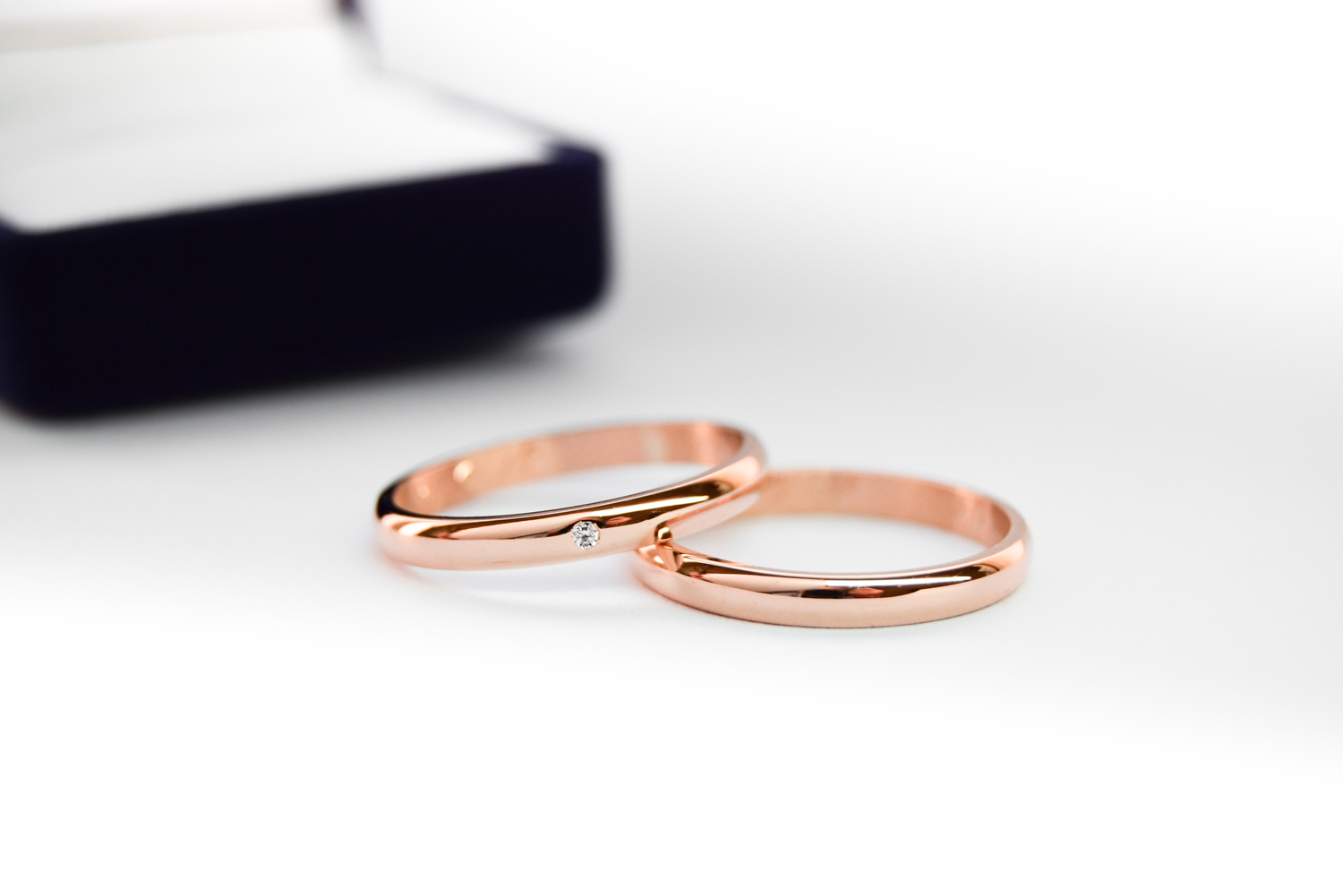 Alianzas de casamiento GS1 Oro 18K Rose valor del par - Imagen 2