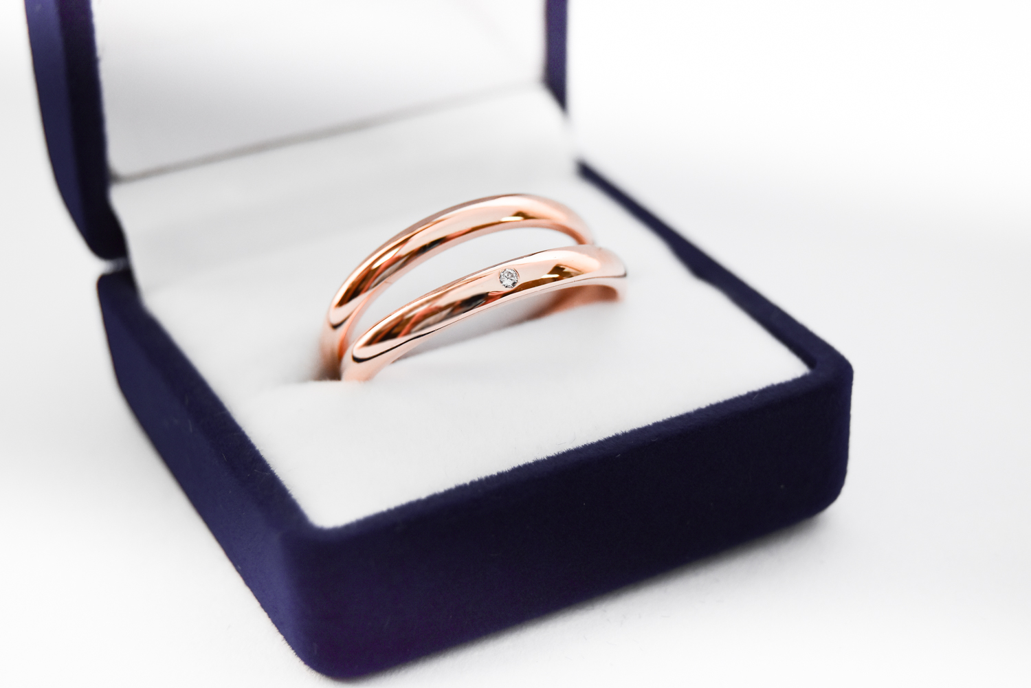 Alianzas de casamiento GS1 Oro 18K Rose valor del par - Imagen 3