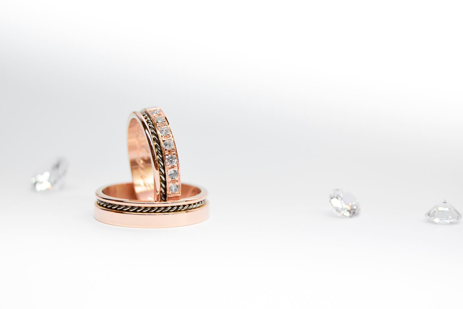 Alianzas de casamiento HM17T Oro 18K valor del par - Imagen 4
