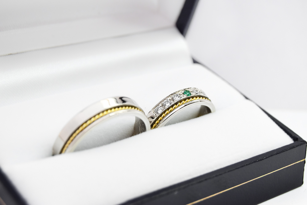 Alianzas de casamiento HM17T Stardust Oro 18K valor del par - Imagen 6