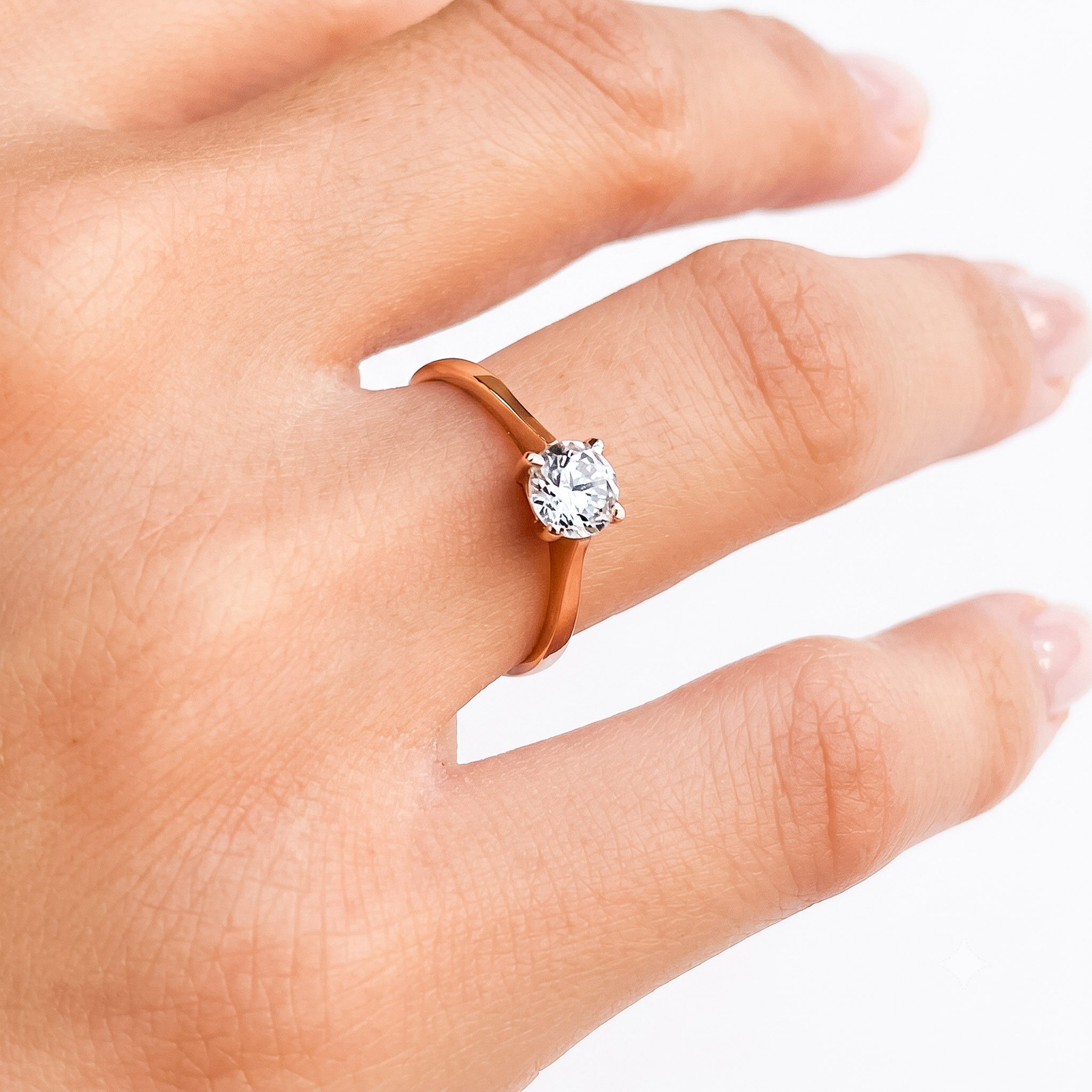 Anillo de compromiso HM1 Singularity rosa Oro 18K