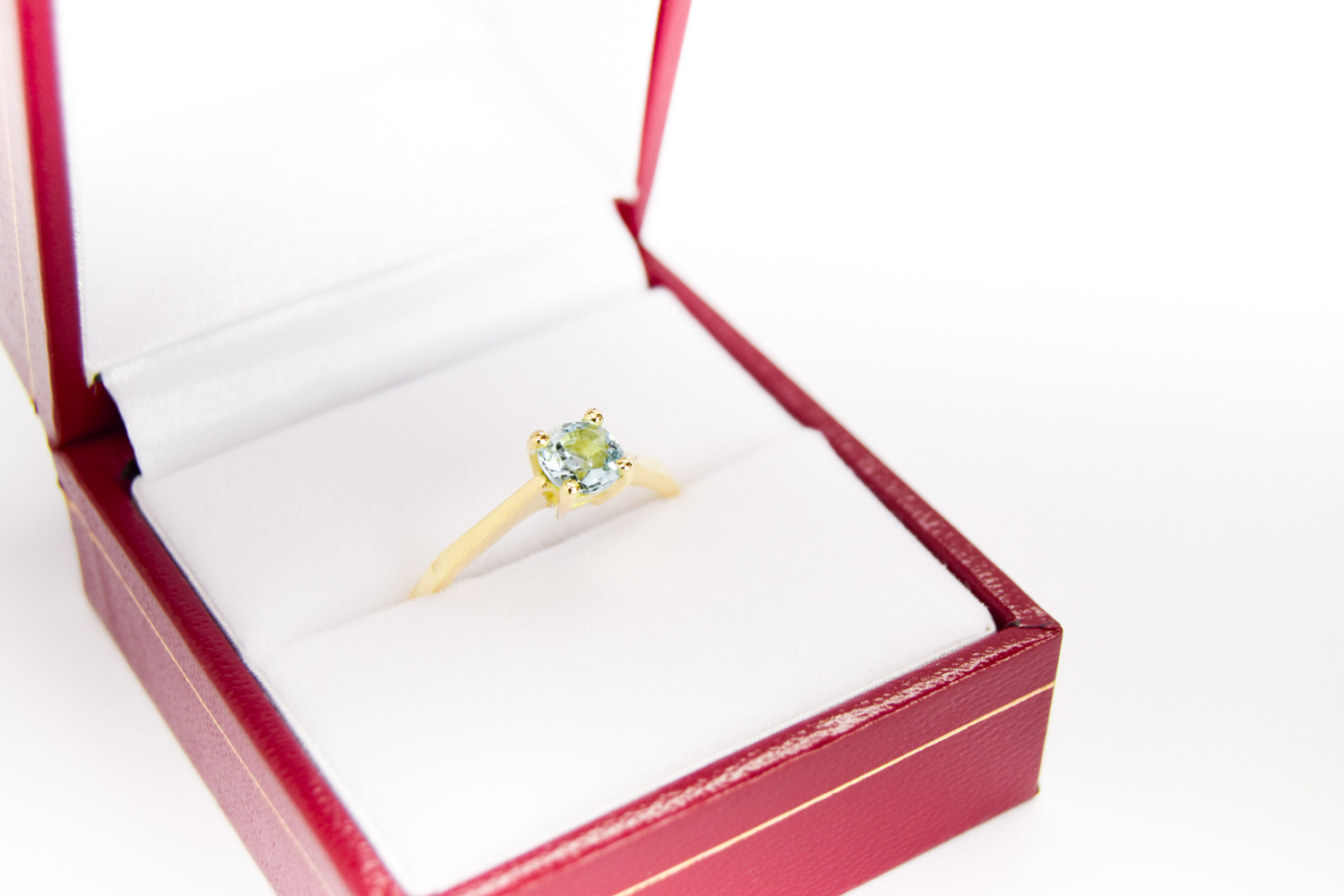 Anillo de compromiso HM1 + Aguamarina Natural Oro 18K - Imagen 5