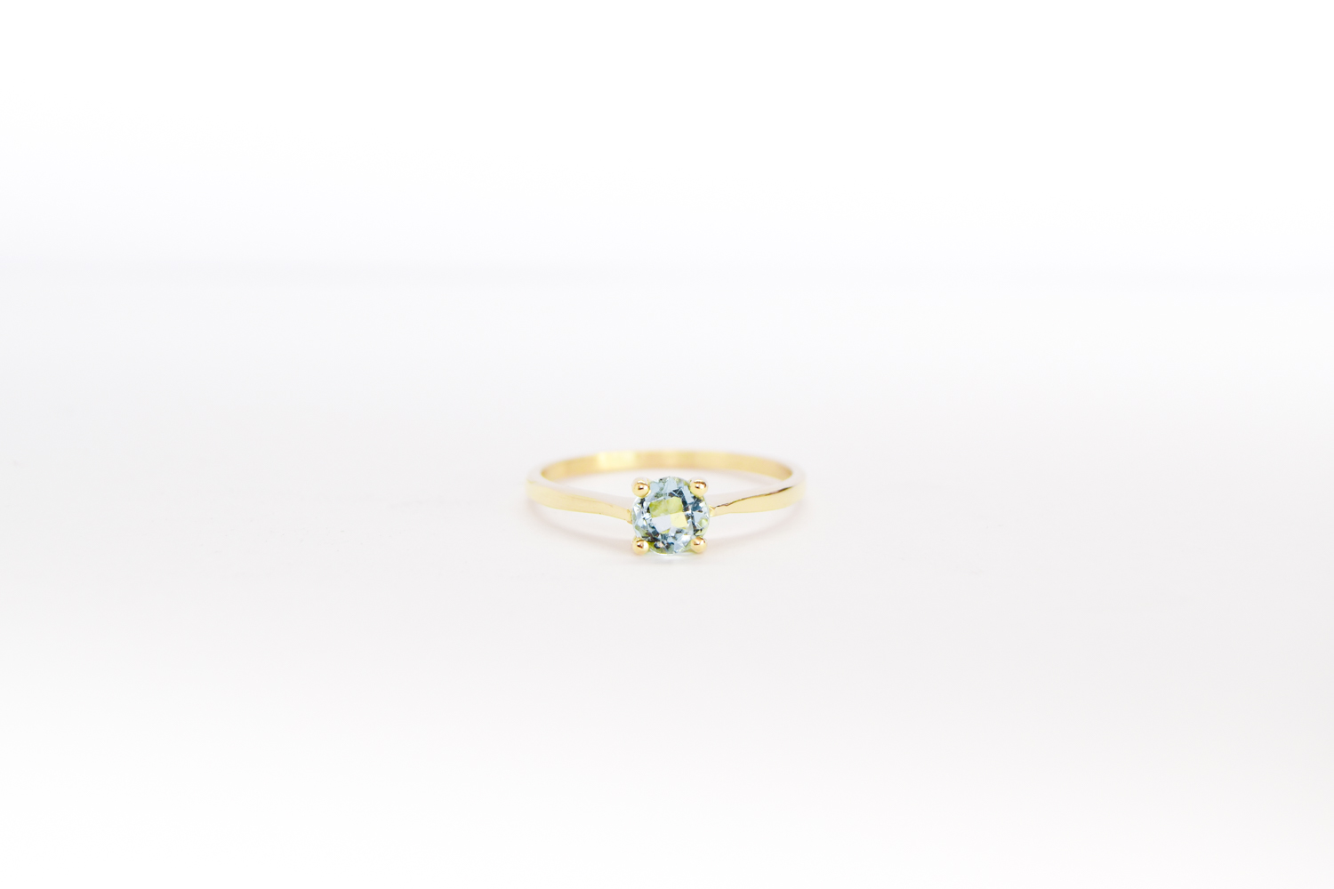 Anillo de compromiso HM1 + Aguamarina Natural Oro 18K - Imagen 3