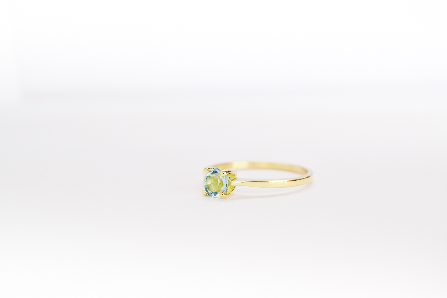 Anillo de compromiso HM1 + Aguamarina Natural Oro 18K - Imagen 2