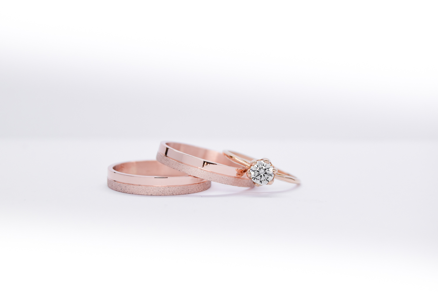Alianzas de casamiento Medio Satinado + Anillo HM2 Oro 18K valor del conjunto - Imagen 3