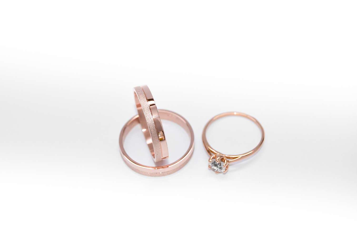 Alianzas de casamiento Medio Satinado + Anillo HM2 Oro 18K valor del conjunto - Imagen 4
