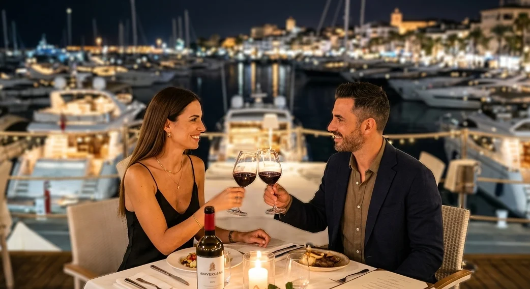 Pareja celebrando su aniversario con un anillo Haikmaro